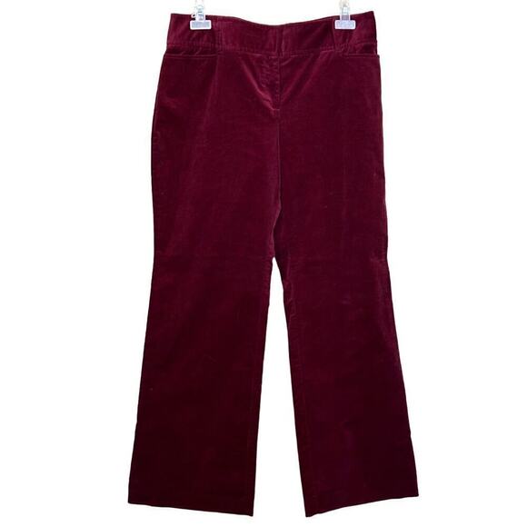 Loft maroon corduroy Julie pants, 14, cool weather, cozy, cabincore, academic - Picture 2 of 5